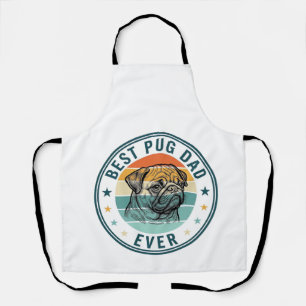 Tablier Meilleur papa Pug Ever Vintage Gravure T-shirt pou