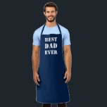 Tablier Meilleur papa Toujours blanc & bleu marine Typogra<br><div class="desc">Meilleur papa Jamais blanc et bleu marine typographie moderne solide couleur unie grill barbecue cuisine Apron.</div>