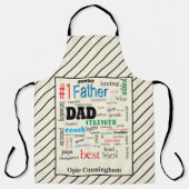 Tablier Meilleur papa Word Cloud Fabrique Epic (Recto)