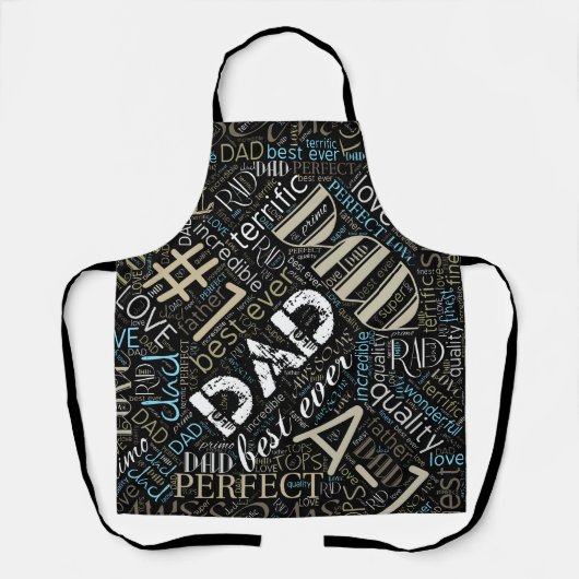 Tablier Meilleur Papa Word Cloud ID263 (Recto)