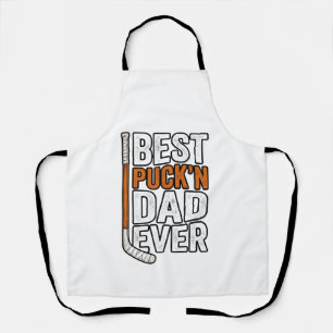 Tablier Meilleur père de hockey Puck'n Papa Vector Design_