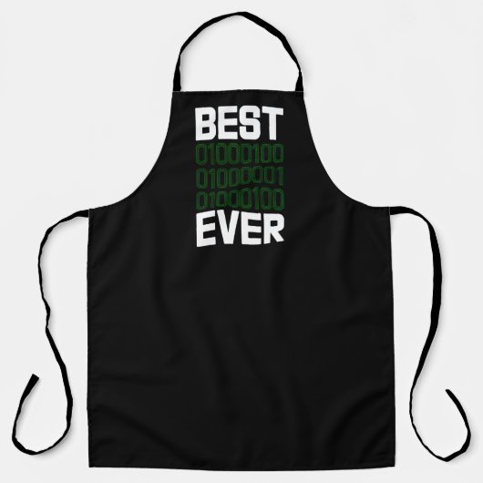 Tablier Meilleur programmeur DAD binaire BBQ (Recto)