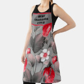 Tablier Meilleure grand-mère jamais Apron Rouge et gris fr (Insitu)