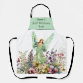 Tablier Meilleure grand-mère jamais Floral Flower Angel (Recto)