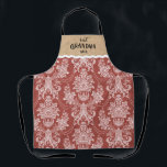 Tablier Meilleure grand-mère toujours Vintage Noël<br><div class="desc">Un motif vintage en toile rouge et blanche orne cet tablier de Noël,  avec les mots "meilleure grand-mère jamais". Fait un grand cadeau pour une grand-mère qui aime faire du pain. Personnalisez-le avec le nom de votre choix. Conçu pour vous par Blackberry Boulevard.</div>