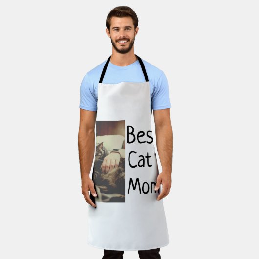 Tablier Meilleure maman chat papa ajouter chat photo nom c (Porté)