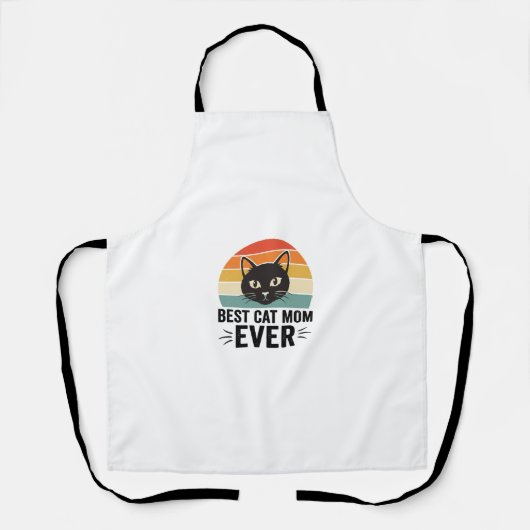 Tablier Meilleure Maman de Chat Retro Visage de Chat Desig (Recto)