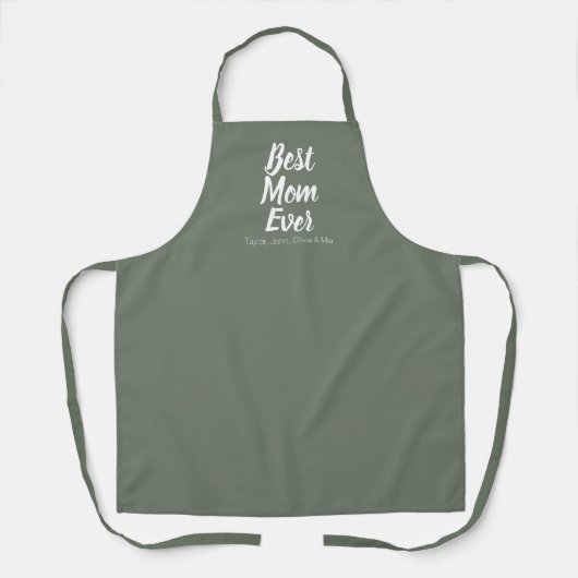 Tablier Meilleure maman Ever sapin épinette verte script p (Recto)