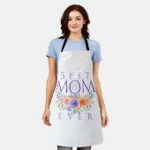 Tablier Meilleure Maman Fleurs, Citation de la Fête des Mè (Porté)