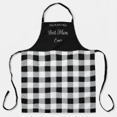 Tablier Meilleure maman jamais Buffalo Plaid noir blanc ta (Recto)