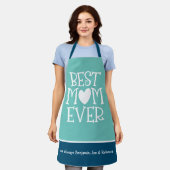 Tablier Meilleure maman Jamais Coeur Turquoise Turquoise (Porté)