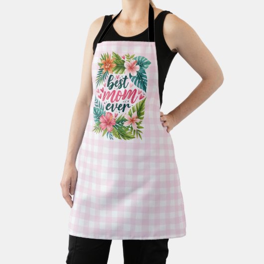 Tablier Meilleure Maman Jamais Fleur Tropicale Fête des Mè (Insitu)