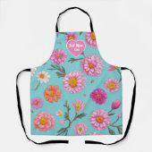 Tablier Meilleure maman Jamais floral blanc marguerites fl (Recto)