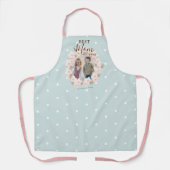 Tablier Meilleure Maman Jamais Photo Rose Floral Wreath Bl (Recto)