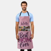 Tablier Meilleure maman jamais rose de la typographie flor (Porté)