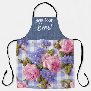 Tablier Meilleure Maman Jamais rose Floral Tout-En-Tout Im