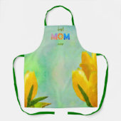 Tablier Meilleure Maman Jamais ! Tulipes d'aquarelle jaune (Recto)