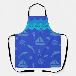 Tablier Meilleure maman Motif nautique Apron