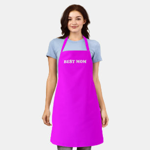Tablier Meilleure maman néon magenta typographie moderne s