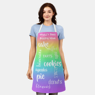 Tablier Meilleure maman pâtissière au monde Rainbow Apro