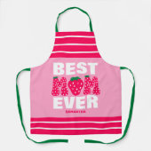 Tablier Meilleure maman personnalisée Fraise Fête des mère (Recto)