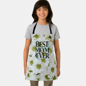 Tablier Meilleure maman tendance toujours Blanc Floral Mod (Insitu)