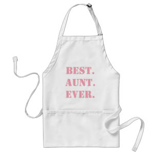 Tablier Meilleure Tante Ever. Pochoir Rose