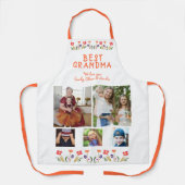 Tablier Meilleures Fleurs Grand-Mère 5 Photo Collage Keeps (Recto)