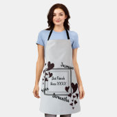 Tablier Meilleurs amis Bright Red Heart Long amitié (Porté)