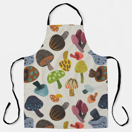 Tablier Mélange de champignons amusants (Recto)