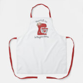 Tablier Mélange de gâteau floral de Noël Rouge mignon (Recto)