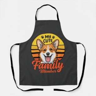 Tablier Membre de la famille Corgi adorable amateur de chi