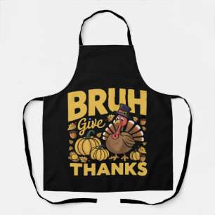 Tablier Mème Bruh drôle de Thanksgiving dinde reconnaissan