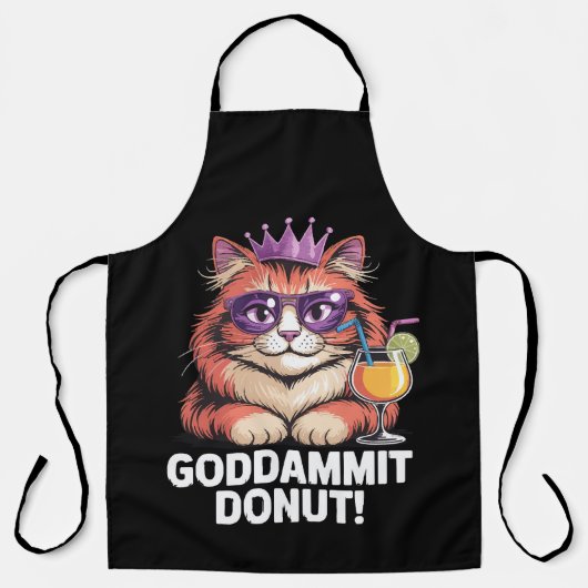 Tablier Mème de chat princesse donut féminin (Recto)
