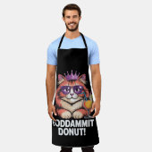 Tablier Mème de chat princesse donut féminin (Porté)