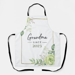 Tablier Mémé depuis Personnalisé Année Floral Manuscrit