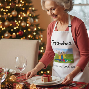 Tablier Mémé on t'aime autant Photo Cadeau de Noël