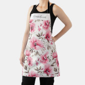 Tablier Mémé personnalisée fleurs roses (Insitu)