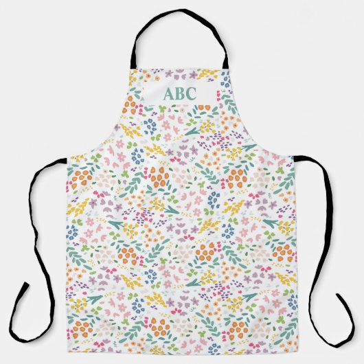 Tablier Mémoire de Fleur sauvage de texte personnalisée (Recto)