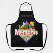 Tablier Memphis Tennessee United States Retro Skyline (Recto)