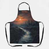 Tablier Menace Lune : La Forêt Noire Hantée à Dusk (Recto)