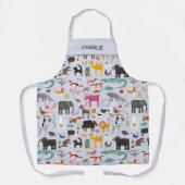 Tablier Menagerie animale personnalisée (Recto)
