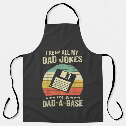 Tablier Mens Funny dad Jokes in dad-a-Base (Recto)