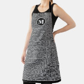 Tablier Mens Monogramme Clé grecque noire Meander Motif (Insitu)