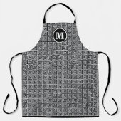 Tablier Mens Monogramme Clé grecque noire Meander Motif (Recto)