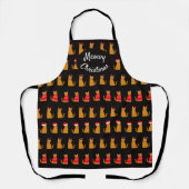 Tablier MeowChristmas Funny Festive Ginger Motif de chat (Recto)