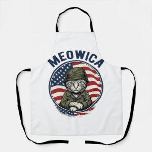 Tablier Meowica Chat Patriotique Chemise Gravure Vintage D