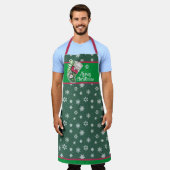 Tablier Meowy Christmas Apron Rouge et Vert (Porté)