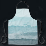 Tablier Mer bleu d'eau Abstraite<br><div class="desc">Un magnifique paysage marin d'aquarelle abstraite. Palette bleue évoquant la plage et l'océan.</div>