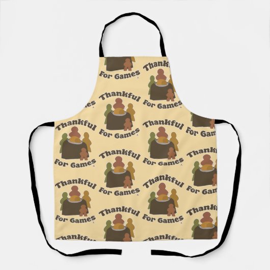 Tablier Merci 4 Jeux de Thanksgiving Motif Fun (Recto)